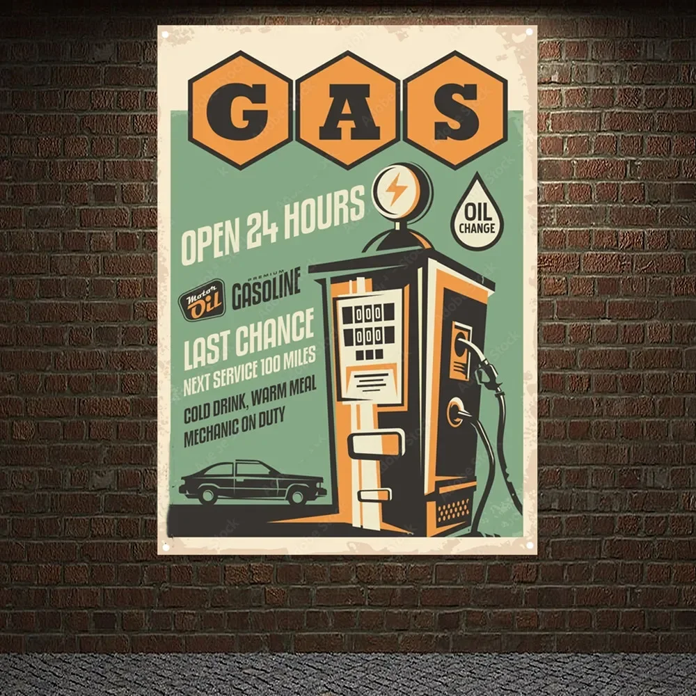 АЗС ОТКРЫТЫЙ 24-часовой винтаж – обзор и цена Auto Repair Shop Banners