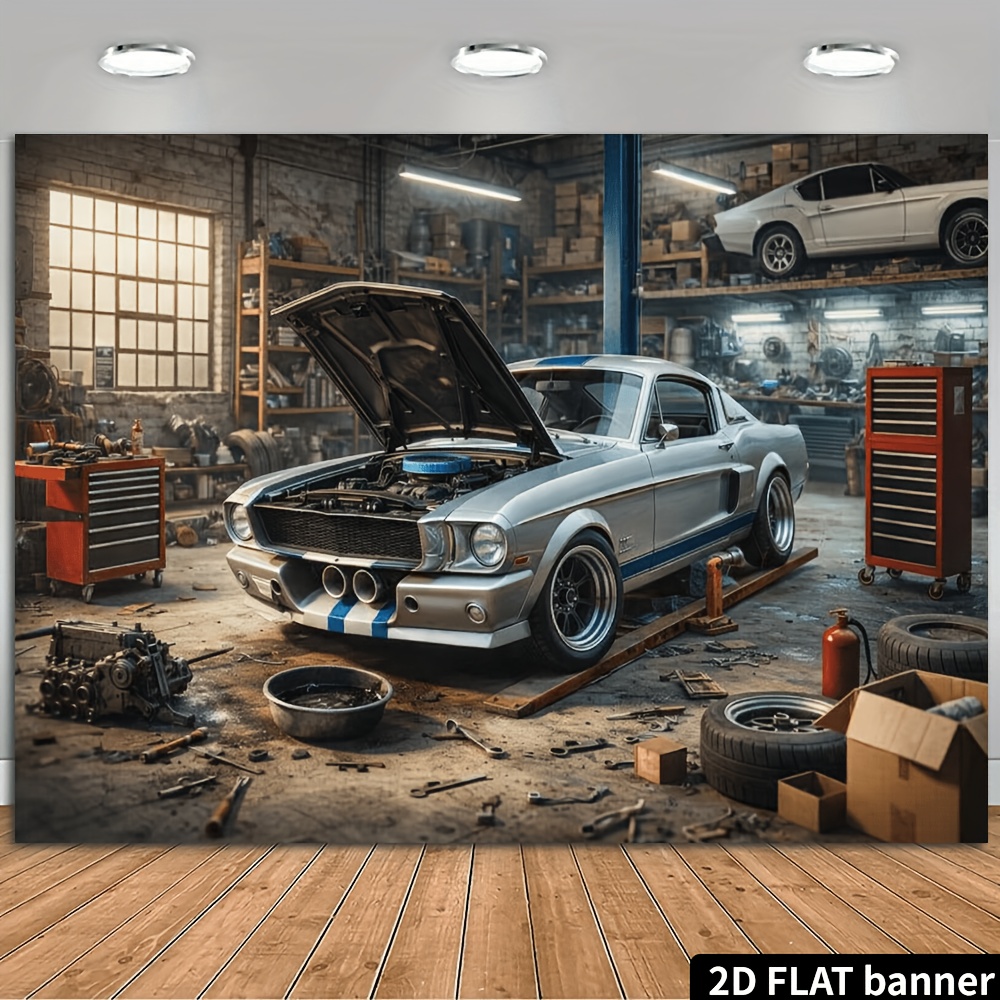 2D-футляр с изображением ретро – обзор и цена Auto Repair Shop Background
