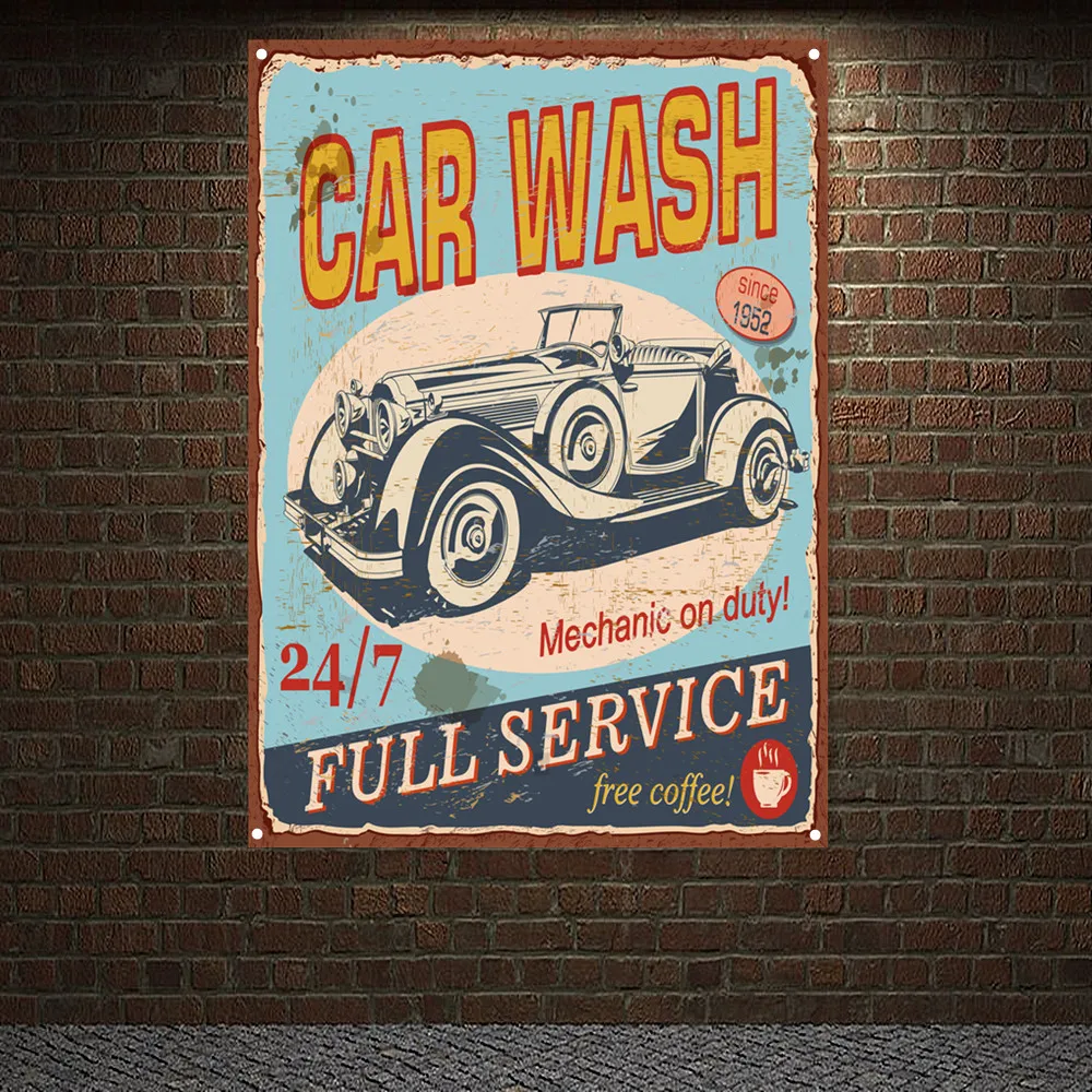 Винтажный автомобильный мыть,  – обзор и цена Auto Repair Shop Banners